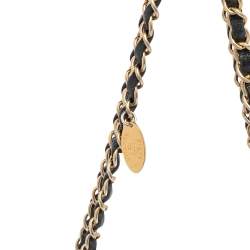 Pre Owned Chanel Black Chevron Leather Small Classic Flap Bag