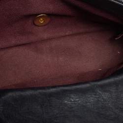 Pre Owned Chanel Black Chevron Leather Small Classic Flap Bag