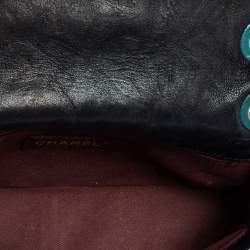 Pre Owned Chanel Black Chevron Leather Small Classic Flap Bag