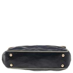 Pre Owned Chanel Black/White Quilted Leather Single Flap Bag