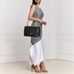 Chanel Black Quilted Leather Maxi Classic Double Flap Bag