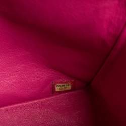Pre Owned Chanel Pink Quilted Caviar Leather Jumbo Classic Double Flap Bag