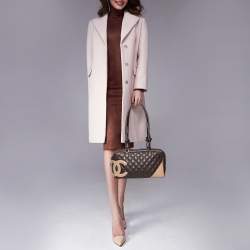 Pre Owned Chanel Brown/Beige Quilted Leather Cambon Ligne Bowler Bag