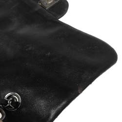 Pre Owned Chanel Black Quilted Leather Medium Vintage Triple Compartment Flap Bag