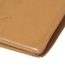 Chanel Beige Caviar Leather CC Cambon Wallet