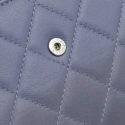 Pre Owned Chanel Lavender Quilted Leather CC Long Flap Wallet