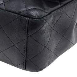 Pre Owned Chanel Black Quilted Leather Maxi Classic Single Flap Bag