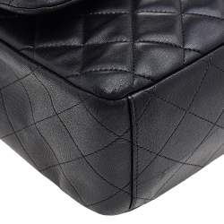 Pre Owned Chanel Black Quilted Leather Maxi Classic Single Flap Bag