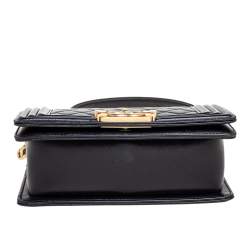 Pre Owned حقيبة بقلاب شانيل بوي جلد مبطن أسود بسلسلة صغيرة