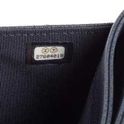 Pre Owned Chanel Navy Blue Caviar Leather CC Box Wallet