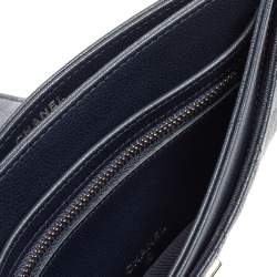 Pre Owned Chanel Navy Blue Caviar Leather CC Box Wallet