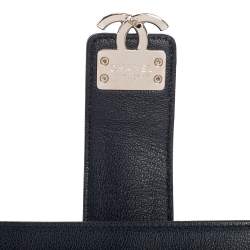 Pre Owned Chanel Navy Blue Caviar Leather CC Box Wallet