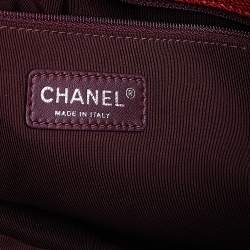 Pre Owned Chanel Orange Caviar Quilted Leather CC French Riviera Flap Bag