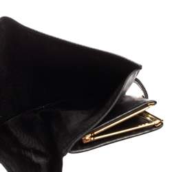 Pre Owned Chanel Black Caviar Leather Vintage Timeless CC French Wallet 