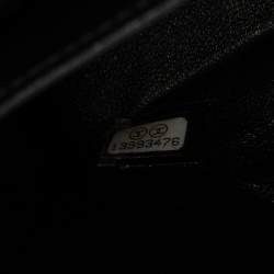 Pre Owned Chanel Black/Gold Quilted Lace and Leather Medium Classic Double Flap Bag