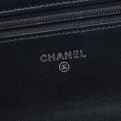 Chanel Multicolor Chevron Lizard Boy Wallet On Chain