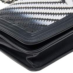 Chanel Multicolor Chevron Lizard Boy Wallet On Chain