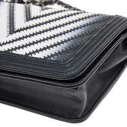 Chanel Multicolor Chevron Lizard Boy Wallet On Chain