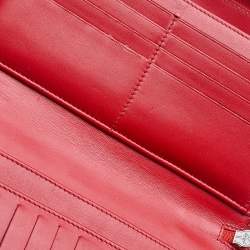 Chanel Orange Leather CC Timeless Zip Around Wallet