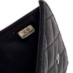 Chanel Black Quilted Leather CC Flap French Wallet