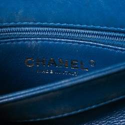 Pre Owned Chanel Blue Quilted Leather Small Trendy CC Flap Top Handle Bag