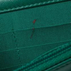 Pre Owned Chanel Green Quilted Leather Boy Wallet on Chain