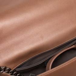 Pre Owned حقيبة شانيل بوي جلد مبطن بيج ميتالك كبيرة 