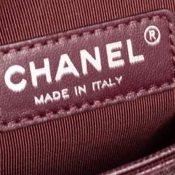 مملوكة مسبقًا حقيبة شانيل بوي جلد رصاصي مبطن كبيرة بقلاب