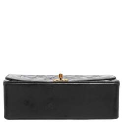 Pre Owned Chanel Black Quilted Leather Diana Flap Bag