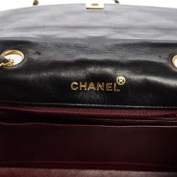 Pre Owned Chanel Black Quilted Leather Diana Flap Bag