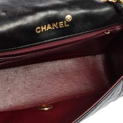 Pre Owned Chanel Black Quilted Leather Diana Flap Bag