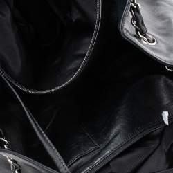 Pre Owned Chanel Black Leather Accordion Shoulder Bag