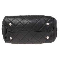 مملوكة مسبقًا حقيبة يد شانيل كراون سي سي جلد كافيار مبطن سوداء صغيرة