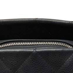 مملوكة مسبقًا حقيبة يد شانيل كراون سي سي جلد كافيار مبطن سوداء صغيرة