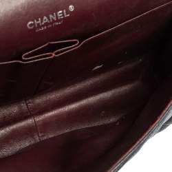 Pre Owned حقيبة شانيل ماكسي كلاسيك جلد كافيار أسود مبطن بقلاب مزدوج