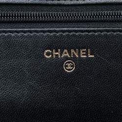 Pre Owned Chanel Black Quilted Leather Trendy CC Wallet On Chain