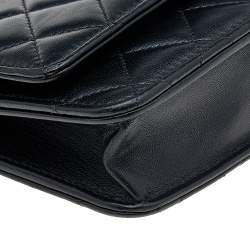 Pre Owned Chanel Black Quilted Leather Trendy CC Wallet On Chain