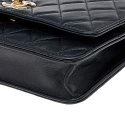 Pre Owned Chanel Black Quilted Leather Trendy CC Wallet On Chain