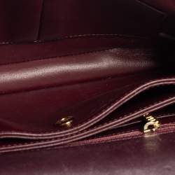 Pre Owned Chanel Burgundy Diagonal Quilted Leather Coco Jumbo Flap Bag