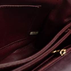 Pre Owned Chanel Burgundy Diagonal Quilted Leather Coco Jumbo Flap Bag