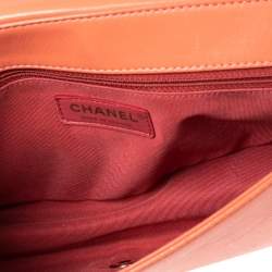 Chanel Orange/Pink Quilted Leather Classic Mademoiselle Vintage Flap Bag