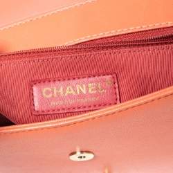 Chanel Orange/Pink Quilted Leather Classic Mademoiselle Vintage Flap Bag