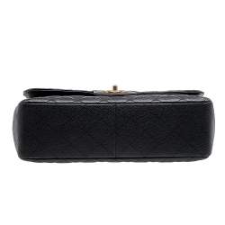 مملوكة مسبقًا Chanel Black Quilted Caviar Leather Jumbo Classic Single Flap Bag