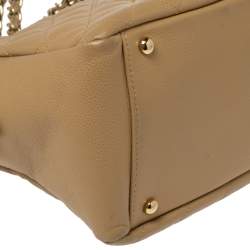 مملوكة مسبقًا Chanel Beige Quilted Caviar Leather Petite Timeless Shopper Tote
