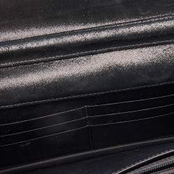 Chanel Metallic Black Iridescent Canvas Edinburgh Wallet On Chain
