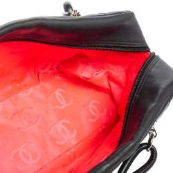 مملوكة مسبقًا حقيبة شانيل باولر كامبون لين جلد سوداء مبطنة