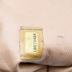 Pre Owned Chanel Metallic Beige Leather Modern Chain E/W Tote