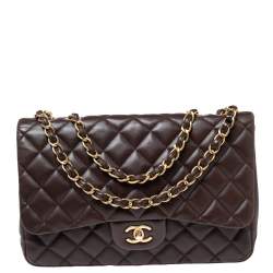 CHANEL Leather Jumbo Single Flap Bag Taupe – Past & Present Boutique