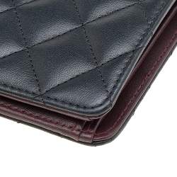 Chanel Black Quilted Leather Yen Continental Wallet