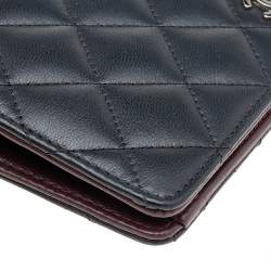 Chanel Black Quilted Leather Yen Continental Wallet